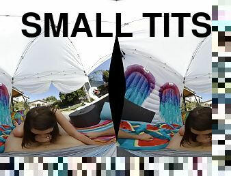 VR tent threesome - Babe