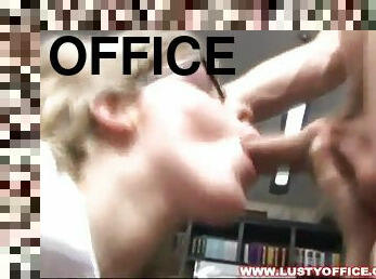 Secretary slut in office scene taking dick