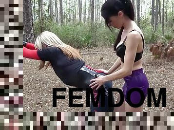 Femdom And Female Slave In The Forest