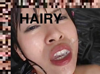 Hairy japanese likes it hardcore