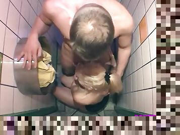 Couple manages to fuck in this cramped bathroom