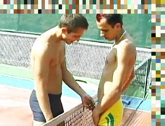 Hot banging on the tennis filed with Semir and Vladimir