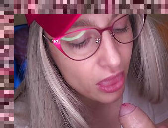 gros-nichons, amateur, fellation, ejaculation-sur-le-corps, milf, point-de-vue, sur-le-visage, ejaculation, blonde, fantaisie