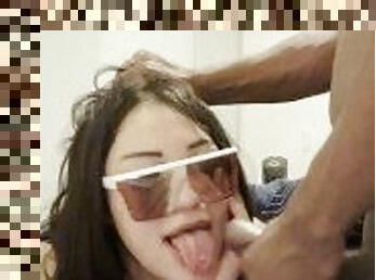 Cum all over her sunglasses