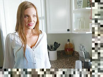 Kenzie Love pleasures her stepson in the kitchen