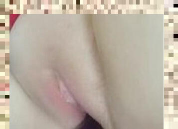 Moaning and fucking my tight pussy