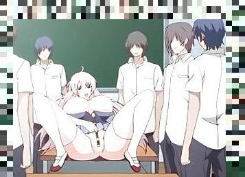 Maestra y alumnos se masturban en el salon de clases - Hentai Saimin Class Ep. 1