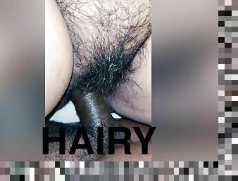 Hairy Wet Pussy Enjoying A Black Dick