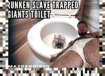 Shrunken slave trapped in giants toilet