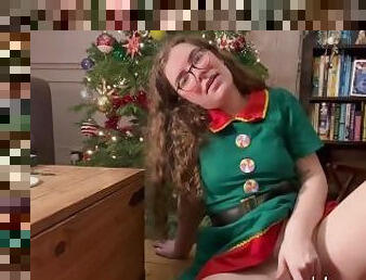 Naughty Elf Masturbating Under the Xmas Tree