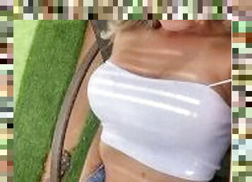 masturbation, en-plein-air, public, femme, amateur, mature, milf, latina, solo, tchèque