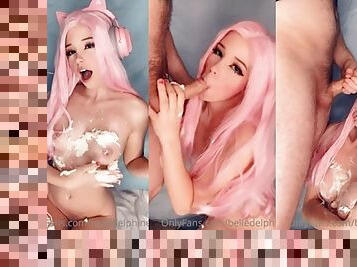 Belle Delphine gives blowjob before cumshot porn video