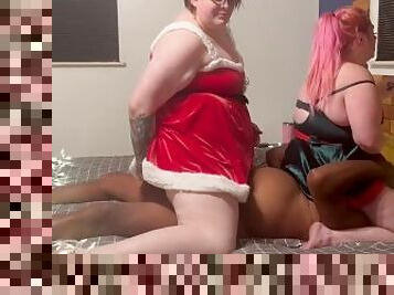 Mrs Claus and Naughty Elf Ride together