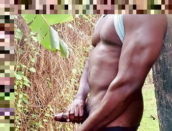 Short but thick black outdoor jerk