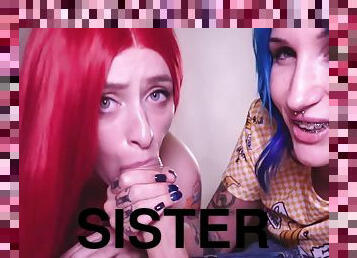 Two Sisters Suck Cock
