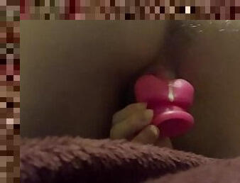 Trans hole creaming on dildo