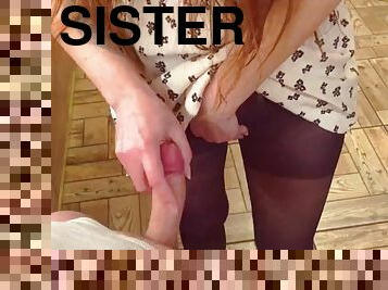 Stepsister asks me to fuck her and cum inside her in pantyhose