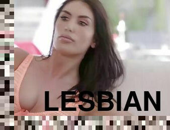 Hot gorgeous lesbi angela fucks august hard using her strap on