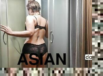 Cute Asian masturbating her pussy in the bathroom