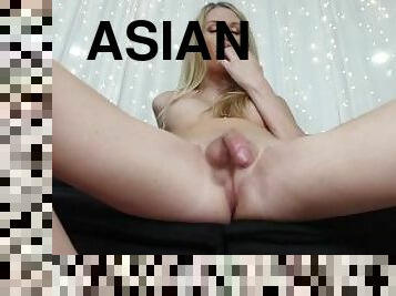 asiatisk, storatuttar, shemale, anal, brudar, cumshot, leksak, porrstjärna, smutsig, pov