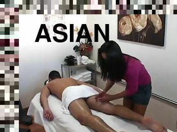 Hot asian masseuse is fucked silly by her client