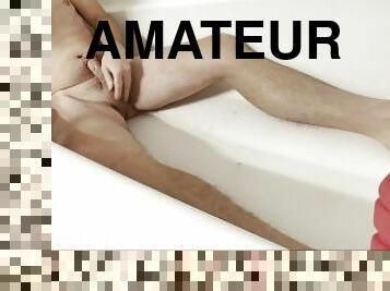 Bathtub masturbation.