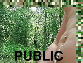 Public masturbating in shorts