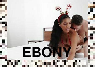 Christmas Fuck with Ebony Pornstar Maya Farrell