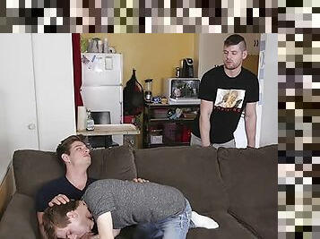 Cock Hungry Boys Zach Brenton & Conor Halsted Slobber On Their Step Bro's Veiny Dick - BrotherCrush