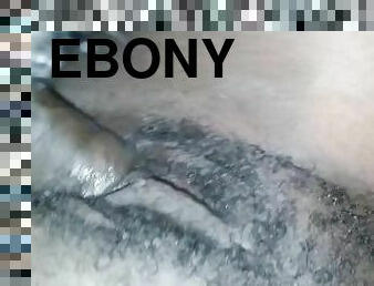 Thot in Texas - Stroking Slow Ebony Hairy Pussy