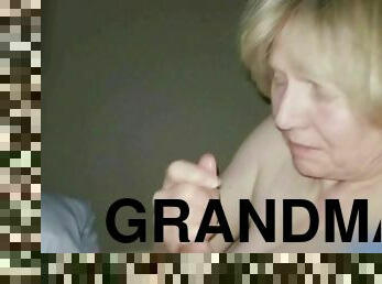 Grandma Gives A Handjob - Homemade Sex