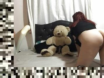 Fulfilling my fetish of fucking with my teddy bear, I was hot with my girlfriend