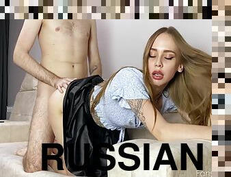 Horny Russian Schoolgirl Seduced Her Teacher