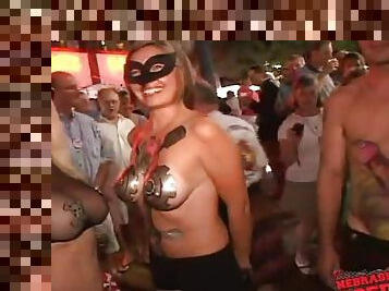Costume girls get wild on the streets