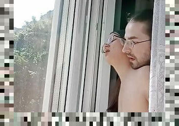 Helga Bosk Risky sex by the window and squirting