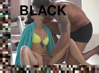 Rich chick madelina has lack of sex and black man saves her
