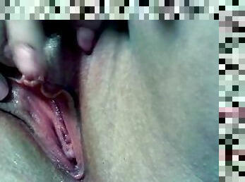 Fucked mouth and pussy close up