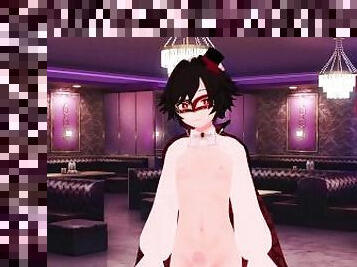 Femboy Vtuber te da un blowjob y se masturba en el salón  ASMR Lewd