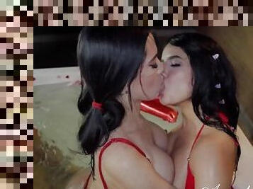 Expensive whores celebrate love in a jacuzzi - The sexiest Valentine's Day