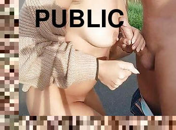 Public Blowjob And Sex In The Middle Of The Road