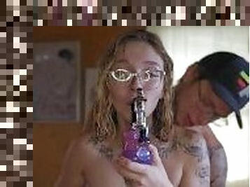 Sexy Stoner Couple Enjoys Naked Smoke Sesh!