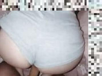 LatinawifeforBBC-latina wife booty ass so fat LATINA WIFE BOOTY wite tanktop Grey shorts