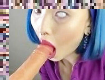 Sucking a toy dick so hard that my pussy got wet