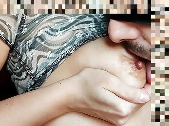 Sucking Huge Natural Tits Of Hot Girlfriend Until Orgasm