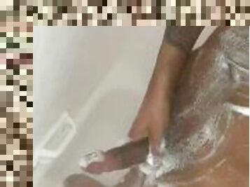BBC stroking in the shower