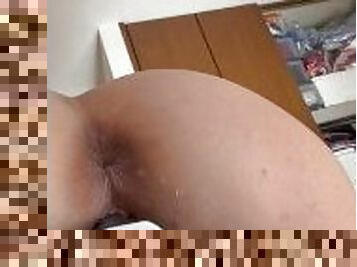 Japanese doggy style masturbation and huge cum (my pussy kept squeezing my toy ????)