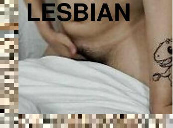 Lesbian rubbing on bed orgasm