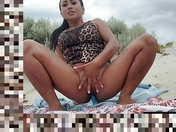 Public masturbation on a beach for big boobs Thai MILF Joon Mali