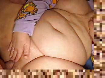 Horny stepmom gets cum on her big pussy
