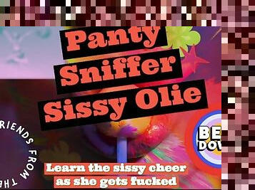 Panty Sniffer Sissy Olie Learns a cheer to use when things get horny and kinky